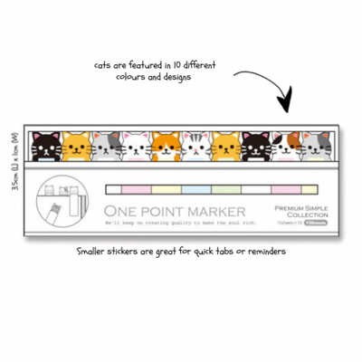 One Point Sticky Note Markers - Cats - tactile sensibility