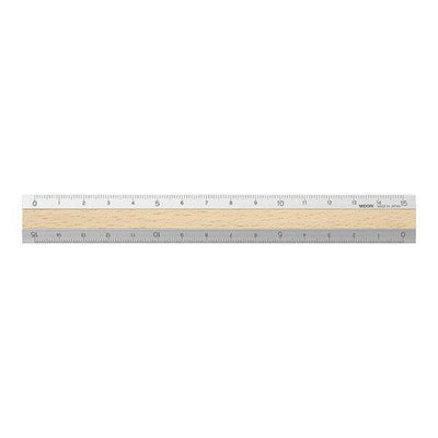 15cm Aluminum and Wood Ruler - tactile sensibility