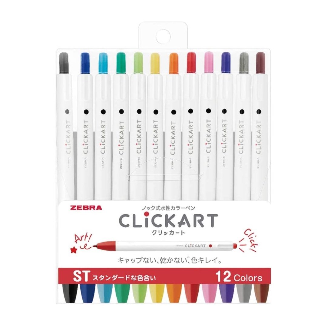 ClickArt Retractable Markers - Set of 12 - Standard