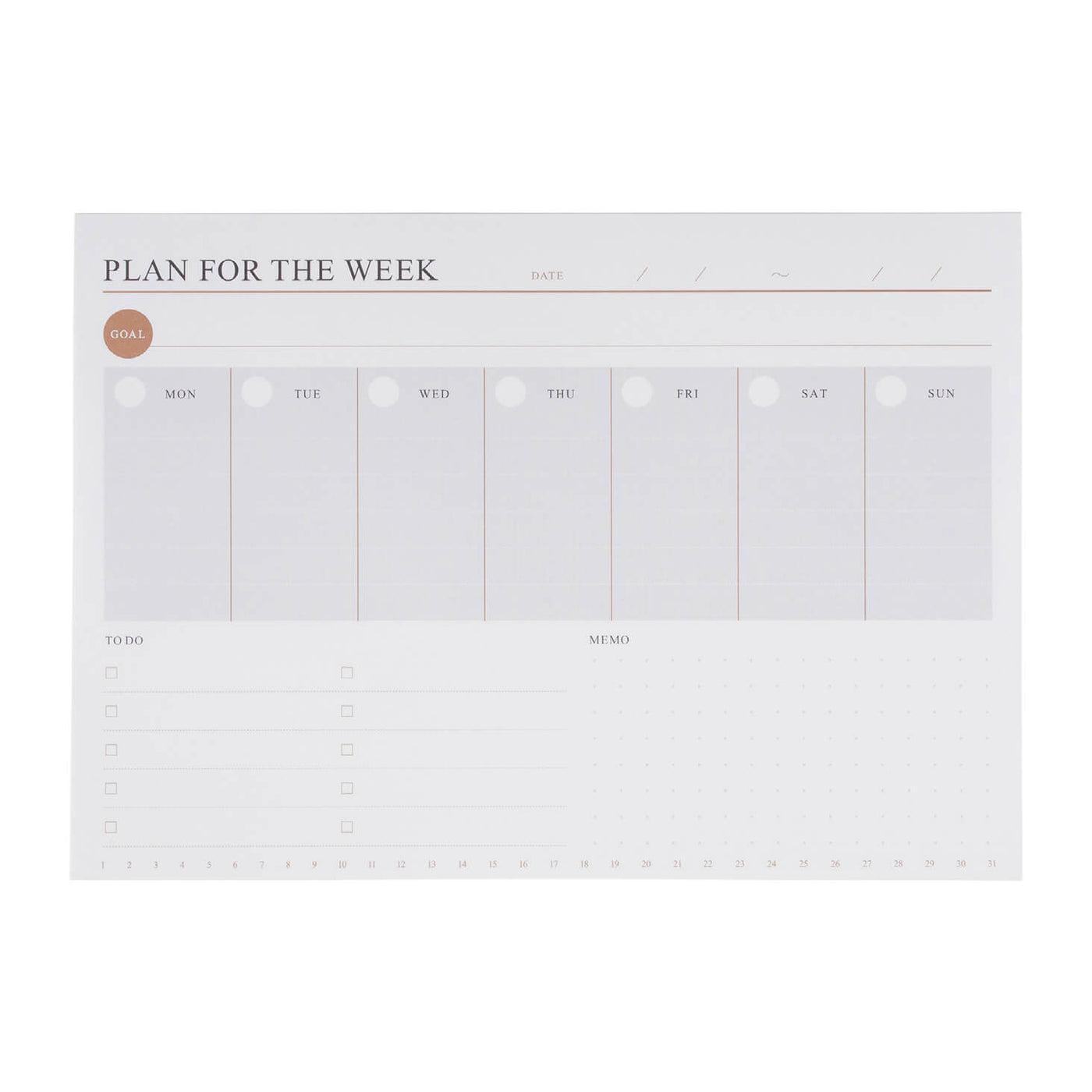 MARK'S - Weekly Planning Pad