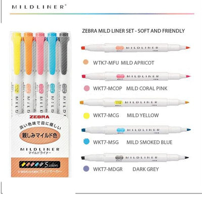 Mildliner Highlighter Markers Set of 5 - Friendly