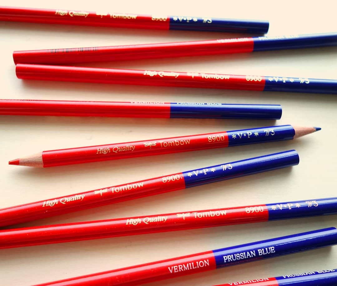 8900VP - Vermillion / Prussian Dual Colour Pencil 5:5
