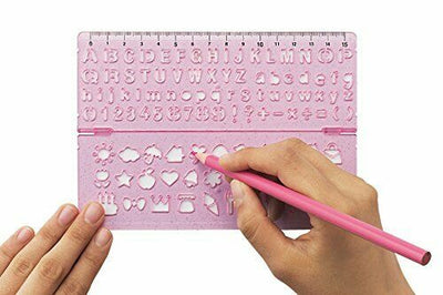 Ruler with Template - Pink