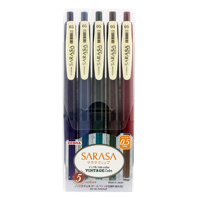 Sarasa Clip Retractable Vintage Gel Pens - Set 1